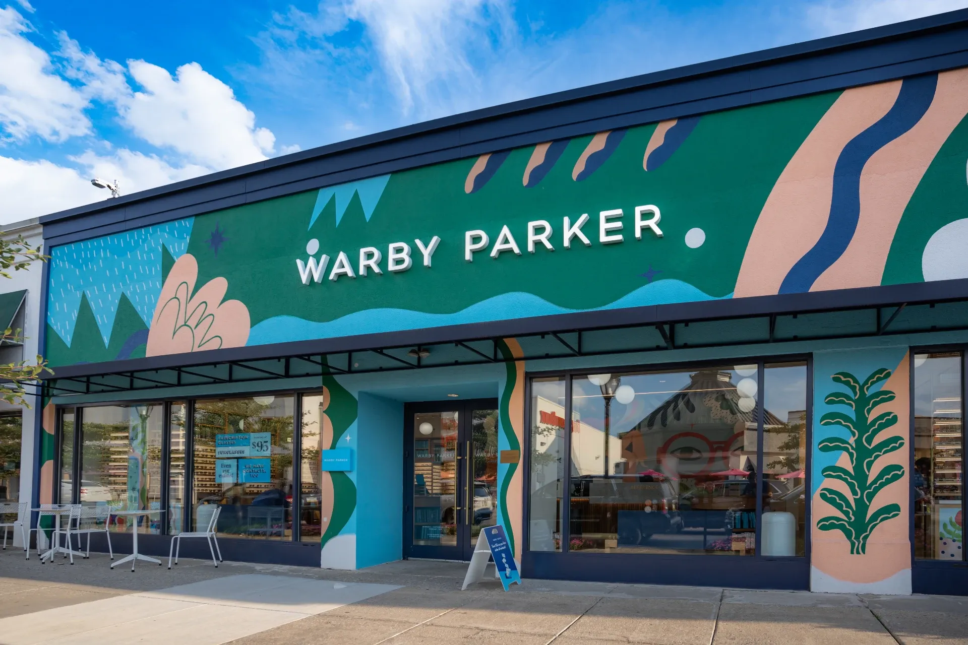 The fashionable Warby Parker eyewear store at Suburban Square